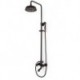 Oil-rubbed Bronze Wall Mount Waterfall Rain + Handheld Shower Tap