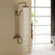 Antique Brass Shower Tap with 8 inch Shower Head + Hand Shower
