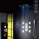 Bathroom Bath Shower Tap Set, 20 Inch 7 Colors 100V~240V AC LED Shower Head And 6 Pcs Big Spa Body Massage Spray