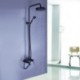 Oil-rubbed Bronze Wall Mounted Waterfall Rain + Handheld Shower Tap