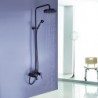 Oil-rubbed Bronze Wall Mounted Waterfall Rain + Handheld Shower Tap
