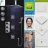 Shower Tap Contemporary LED / Thermostatic / Rain Shower / Sidespray / Handshower Included Brass Chrome