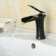 Modern Style Oil-rubbed Bronze Single Handle Single Hole Hot and Cold Water Bathroom Sink Tap - Black