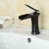 Modern Style Oil-rubbed Bronze Single Handle Single Hole Hot and Cold Water Bathroom Sink Tap - Black