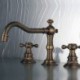 American Standard Widespread Two Handles Three Holes in Antique Bronze Bathroom Sink Tap