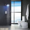Two Handles Chrome Thermostatic Bathroom Shower Tap, 12 Inch LED Rainfall Shower Head / Brass Hand Shower Included