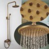 Antique Brass Rain Bathroom Shower Set Tap W/Tub Tap Mixer Tap Wall Mount