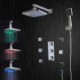 LED Wall Mount Chrome Shower Tap with BodySprays (Chrome Finish)