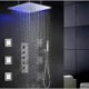 Swash And Rainfall Bathroom LED Shower Tap Set, 20 Inch Ceil Mounted Shower Head And 6 Pcs Big Spa Body Massage Spray