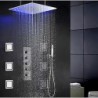 Swash And Rainfall Bathroom LED Shower Tap Set, 20 Inch Ceil Mounted Shower Head And 6 Pcs Big Spa Body Massage Spray