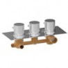 Chrome Round Triple Handle Thermostatic Rainfall Shower Mixer Valve