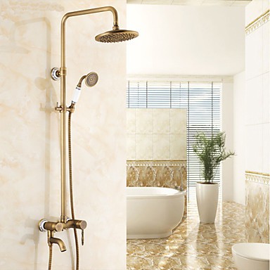 Shower Tap Traditional Rain Shower / Handshower Included Brass Antique Brass Shower Tap Traditional Rain...