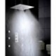 Chrome Thermostatic Bathroom Shower Tap Set, Brushed Atomizing And Rainfall Shower Head With Spa Massage Spray Jet