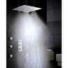 Chrome Thermostatic Bathroom Shower Tap Set, Brushed Atomizing And Rainfall Shower Head With Spa Massage Spray Jet