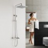 Contemporary Waterfall Brass Chrome Shower Tap with Air Injection Technology Shower Head