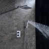 Contemporary Chrome Brass Thermostatic Shower Tap with Air Injection Technology Shower Head